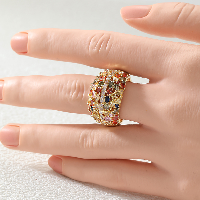 Bohemian Wide Vine Plated Branch & Vines Ring, Statement